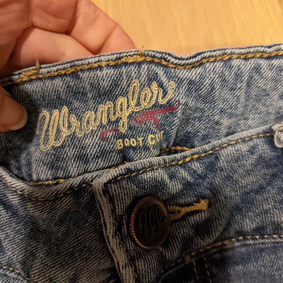 Wrangler Blue Denim Bootcut Jeans - Picture 5 of 7